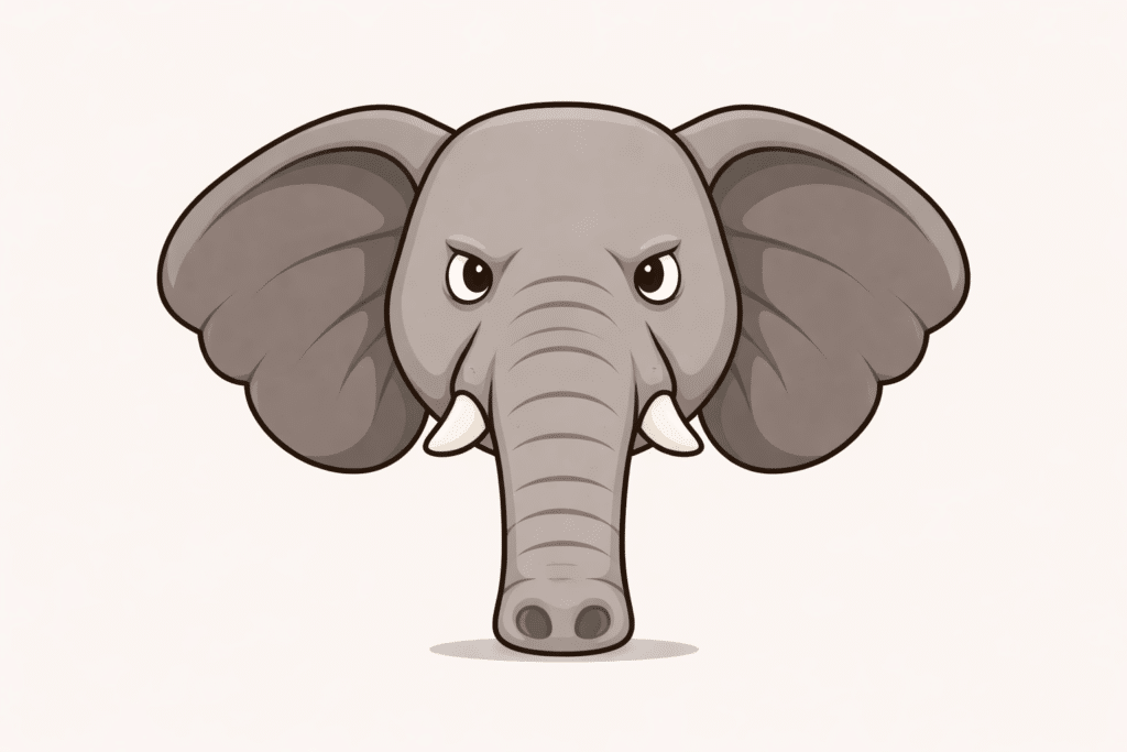 Elefant vred fylder det hele