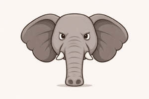 Elefant vred fylder det hele